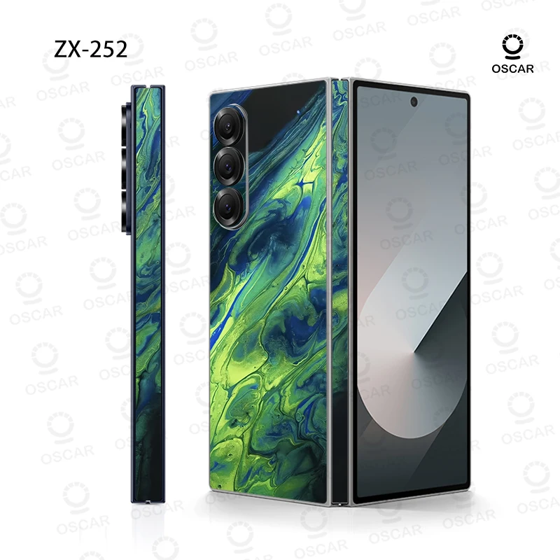 Stiker Anti Gores Warna-warni 3M untuk Samsung Galaxy Z Fold6 5 4 3 7 Fold5 Fold4 Stiker Pelindung Penutup Kulit Film Belakang