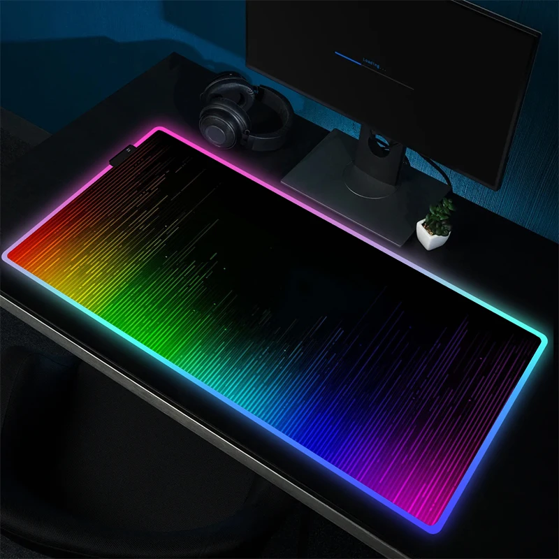 Черный и белый коврик для мыши, нескользящий RGB коврик для мыши, большой игровой коврик для мыши, аксессуары для компьютера, Настольный коврик для игры с HD-печатью XL