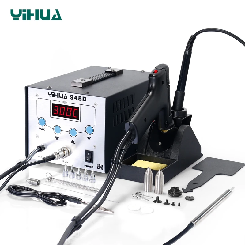 

YIHUA 948D Iron Soldering Station High Frequency Suction Gun With Pen 3 in 1 BGA Rework Station