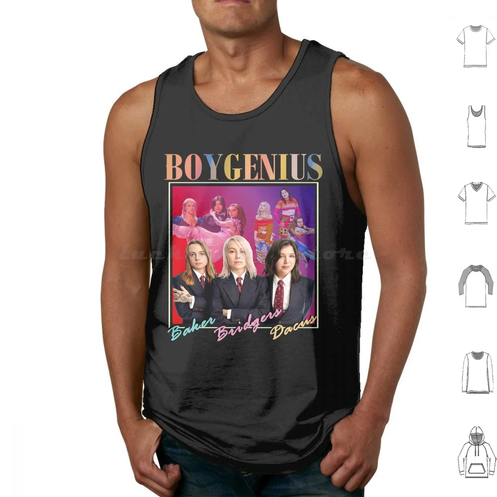 Boygenius 90s Design Merch The Record Band Label Tank Tops Vest Sleeveless Phoebe Bridgers Kyoto Bedroom Bridgers Phoebe