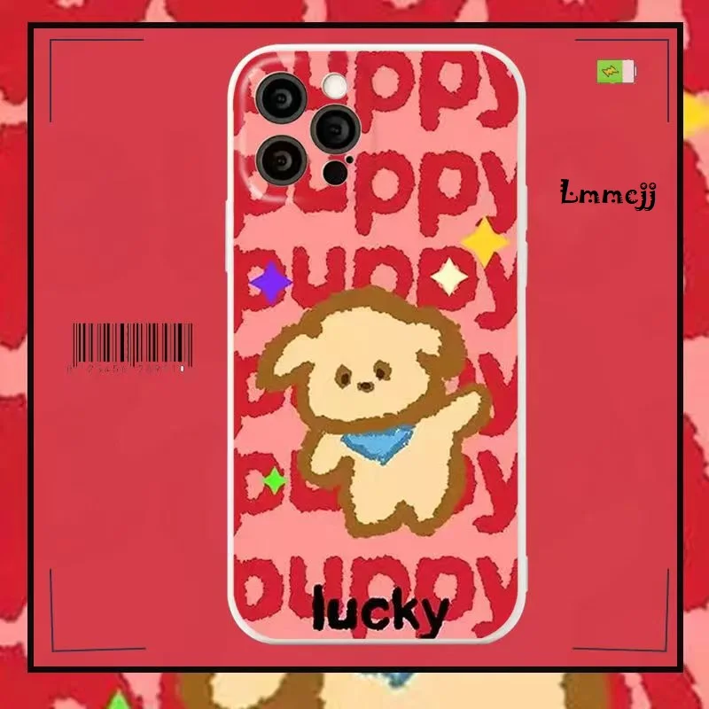 

Lmmcjj Cute Puppy Dog Phone Case For Samsung Galaxy A13 5G A54 A52 A53 S21 Ultra S22 Plus S23 A12 A33 Soft Silicone iPhone Cover