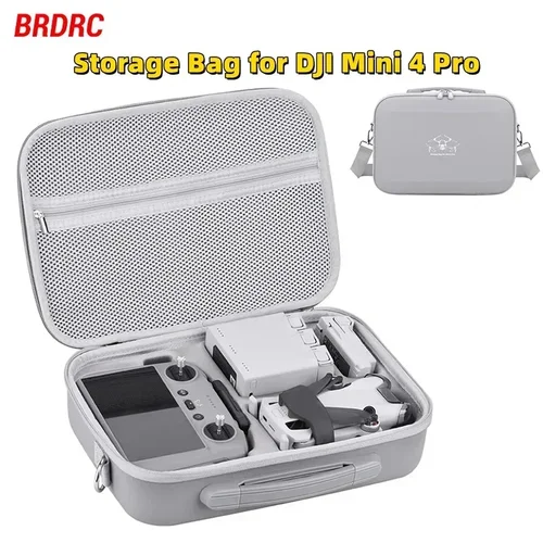 Bolsa de almacenamiento portátil para DJI Mini 4 Pro, Estuche de transporte de PU, bolso de hombro de viaje, bolso resistente a los arañazos, accesorio para Dron