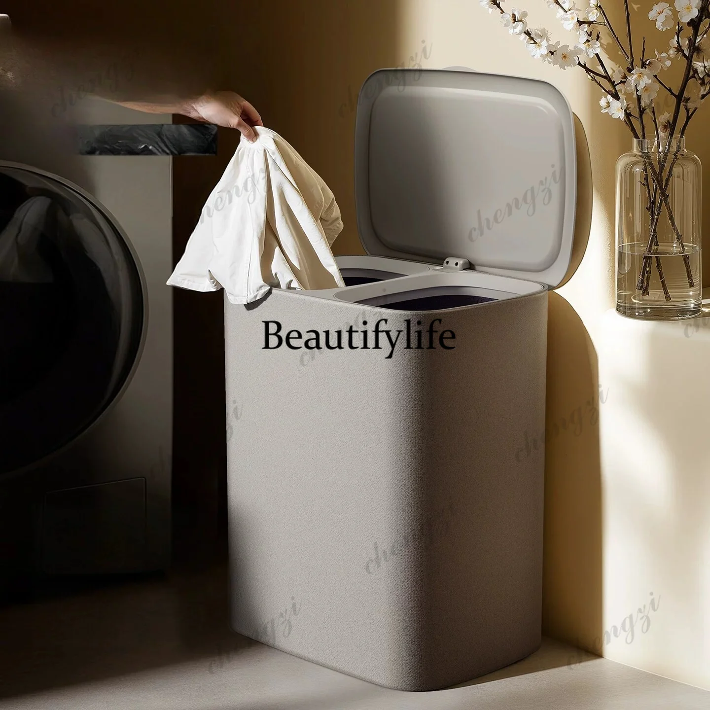 Dirty clothes basket Bathroom Dirty clothes basket Toilet Fabric basket Dirty clothes partition storage