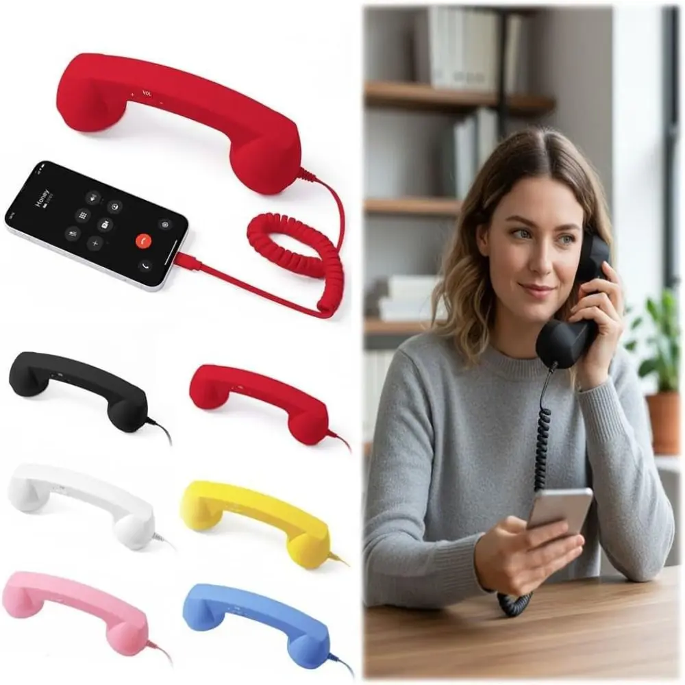 High Quality with Microphone Phone Handset Type-C Telephone Style Landline Handle Receiver Tangle Free Wire Telephone Handset