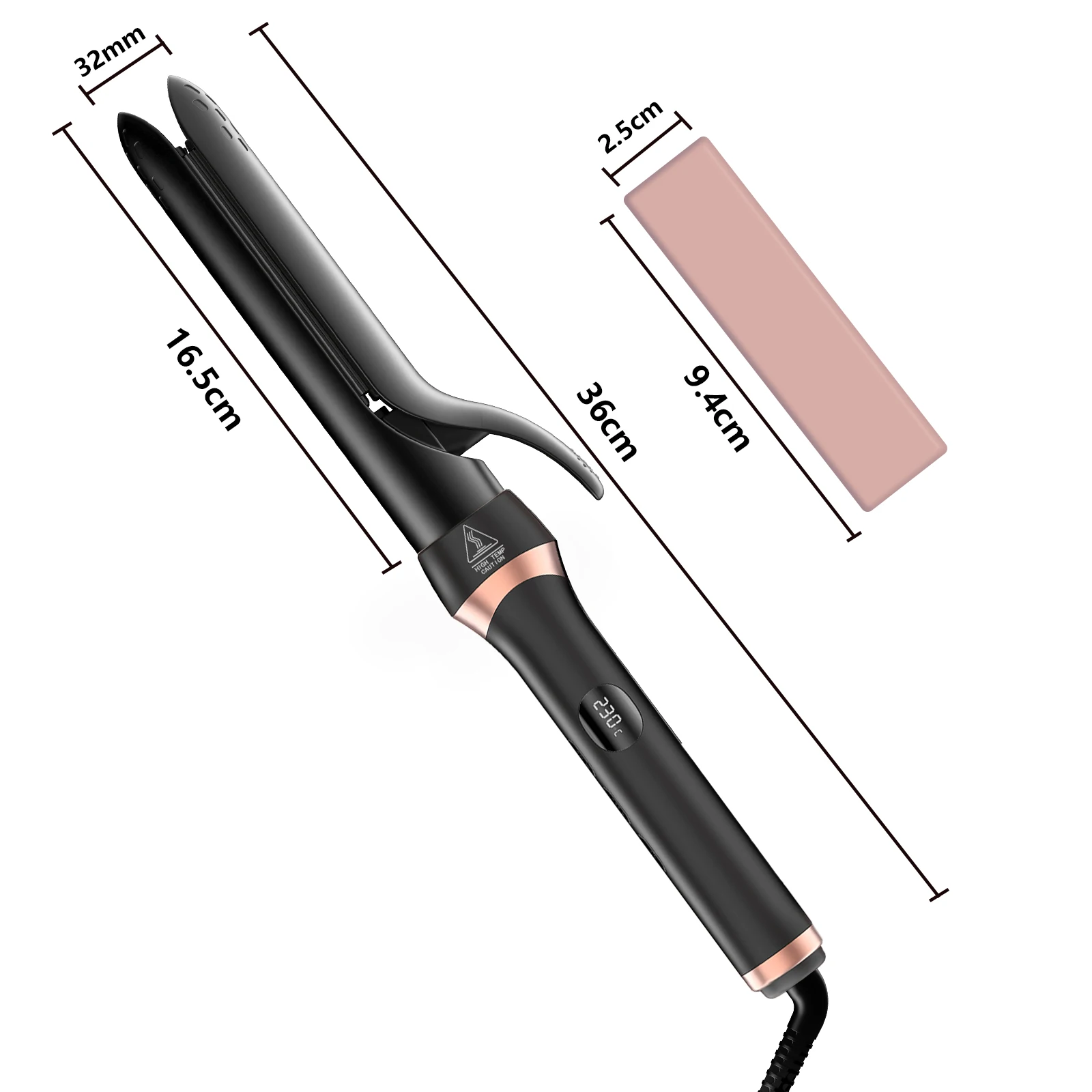 Electric travel curling iron 5 in 1 portable ceramic replaceable reel 19-38mm adjustable temperature, hotel use