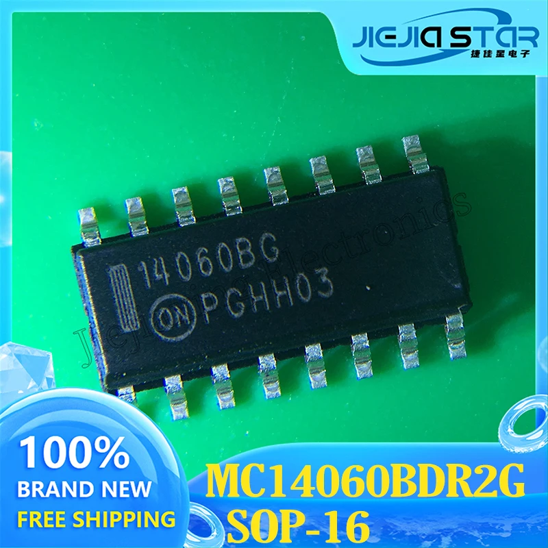 

IC Counter Chip, MC14060BDR2G, Engraving 14060BG, MC14060 SOP-16, 100% Original Stock, Free Shipping, 5-30Pcs