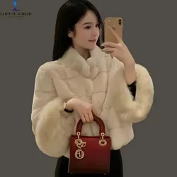 Winter New Korean Imitation Fox Fur Coat For Women Short Elegant Fur Jacket Autumn Thicken Loose Soft Plush Tops Outwear 2025