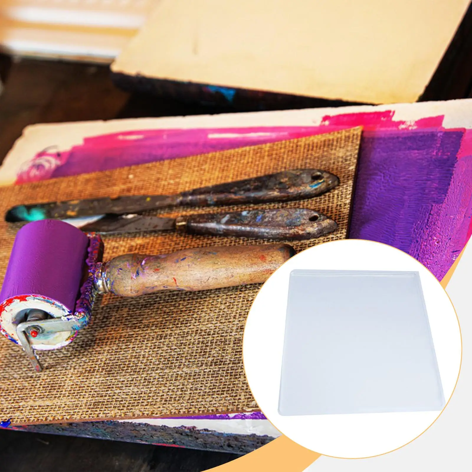 Gel Print Plate A4 for Arts Crafts, Professional Durability, Portable, Practical Easy to Use Reusable Supplies, Painting Tool