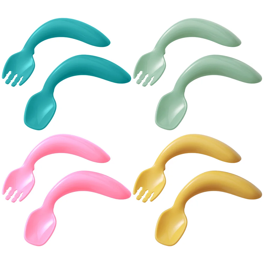 

1Set Baby Spoon Fork Set Lightweight Bendable Eating Tools for Infants Toddlers Wear Resistant Compact Tableware
