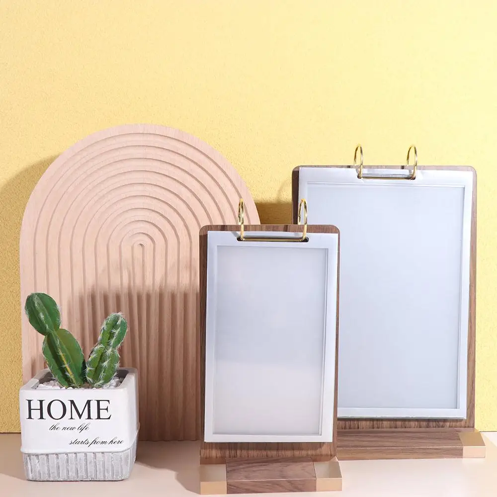 Wooden Holder Ads Display Stand Multi page Label Holder Menu Card Holder Aon-slip Acrylic Sign Holder Display Stand Dinner Party