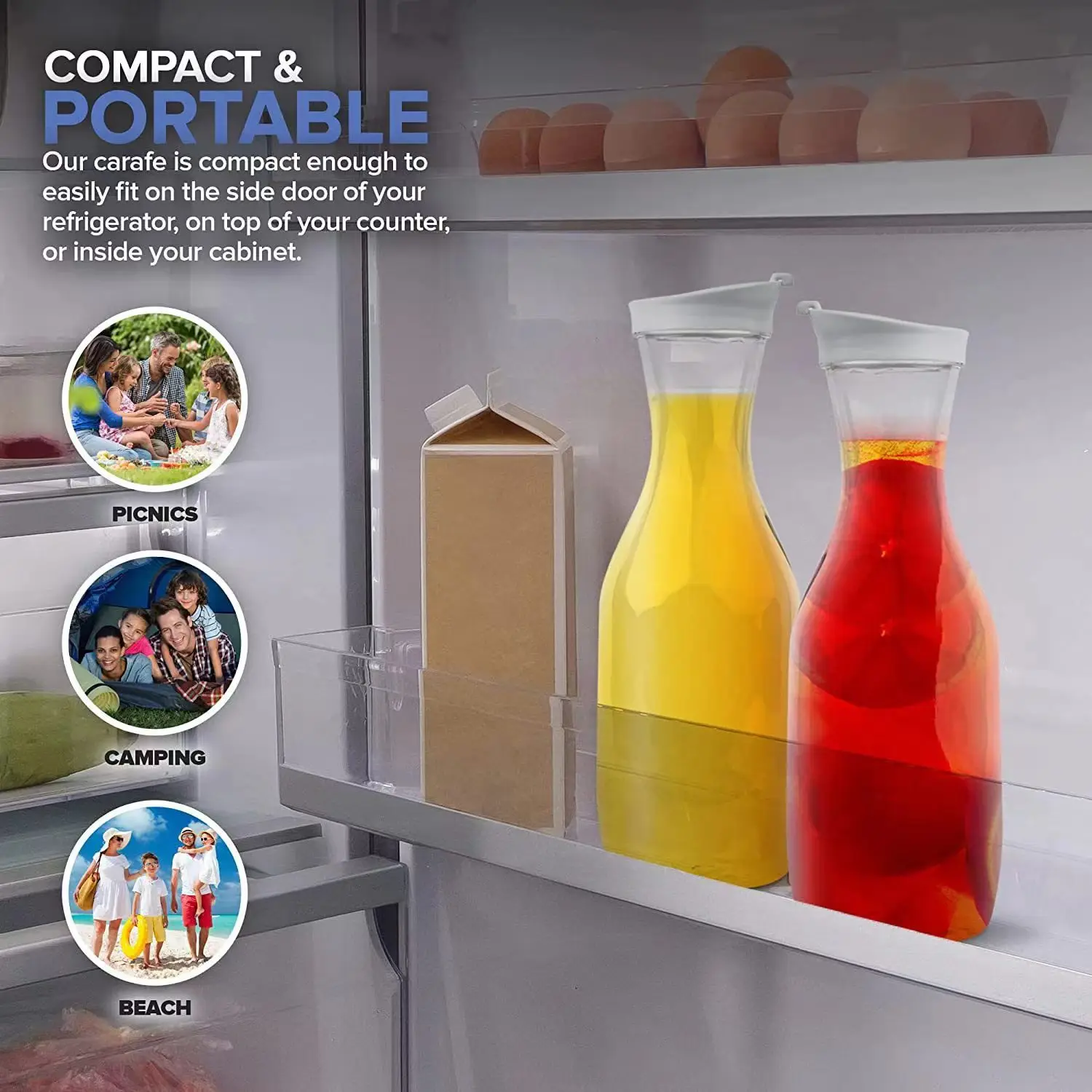 1pcs Juice Bottle Large Capacity Milk Cold Water Pitcher Reusable Airtight Leak Proof 1L Water Bottle With Lid Kitchen Tool