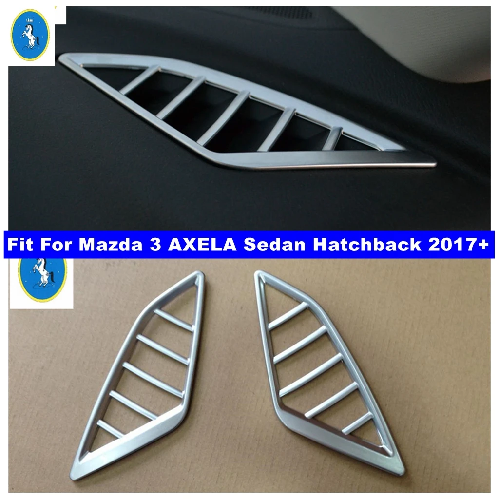 

Matte Auto Side Air Conditioning AC Outlet Vent Decor Frame Cover Trim Accessories For Mazda 3 AXELA Sedan Hatchback 2017 2018