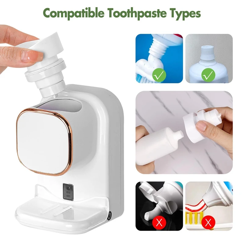 معجون الأسنان تخصيص التلقائي موزع معجون الأسنان الكهربائية موزع معجون الأسنان التلقائي + الاستشعار لجدار الحمام