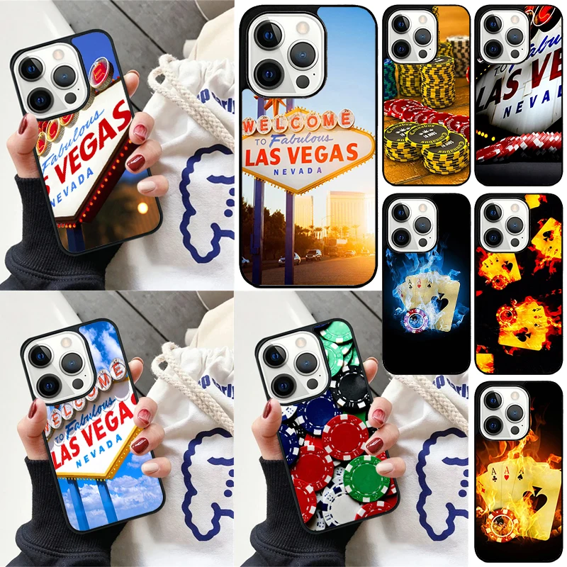 LAS VEGAS NEVADA CASINO POKER CARDS Cover For iPhone 16 13 14 15 Pro 12 Mini 11 15 Pro Max 7 8 Plus Max SE 2020 Phone Case