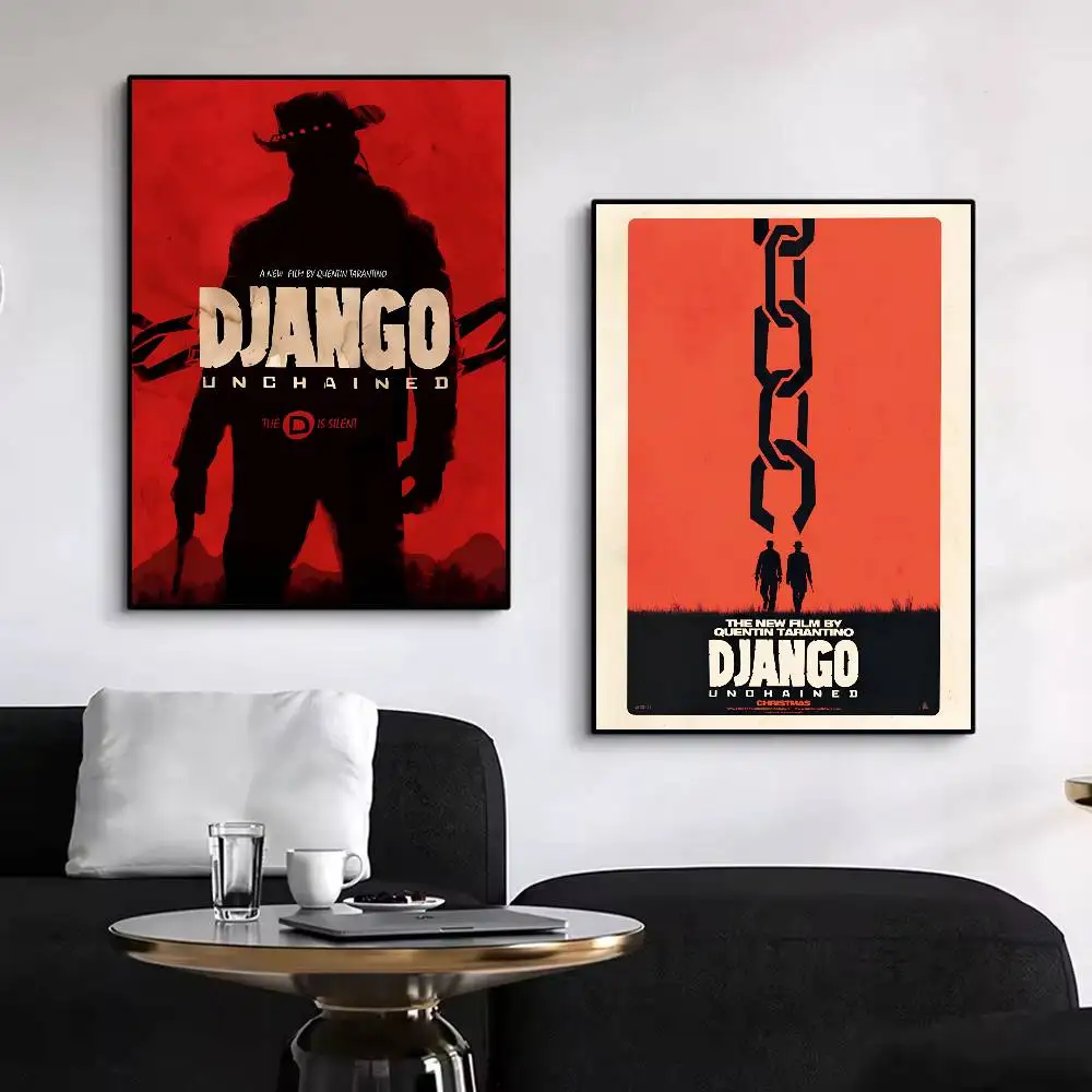 يطبع كوينتين تارانتينو جانغو غير مقيد الكلاسيكية المشارك ذاتية اللصق الفن ورق مقاوم للماء ملصق مقهى بار جدار الغرفة D #5