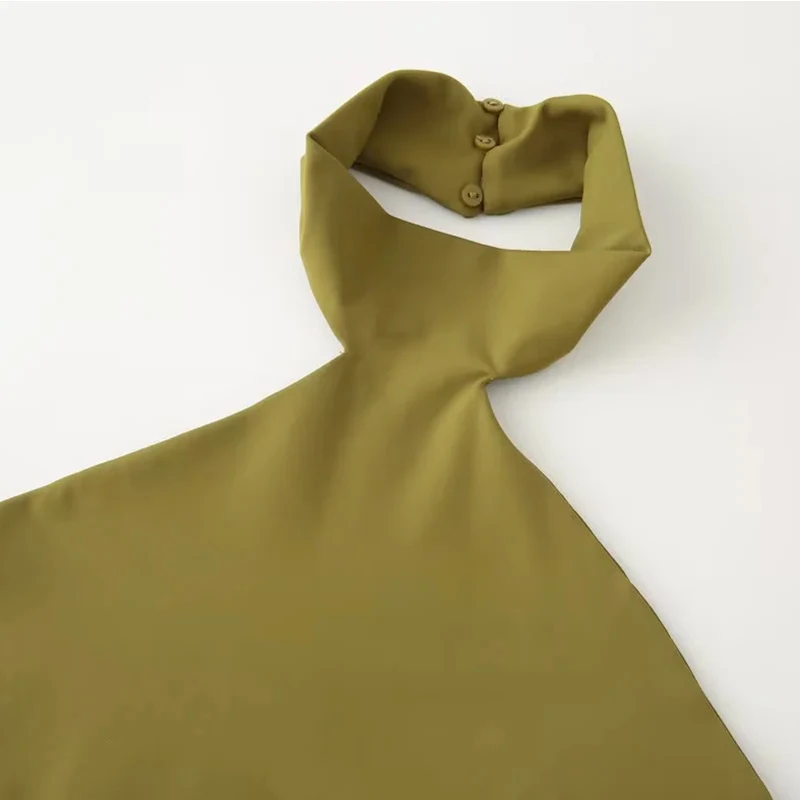 HXAO 2025 Halter Crop Top per donna con spalle scoperte Estate Solid Top Corsetto senza maniche Canotta Donna Backless Sexy Y2K Party Top