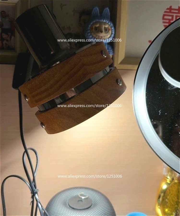 Swing Arm Clip Wall Lamp, Retro Japanese Solid Wood Sconce with Plug Cable, LED Reading Light for Bookshelf Bedside Office Table