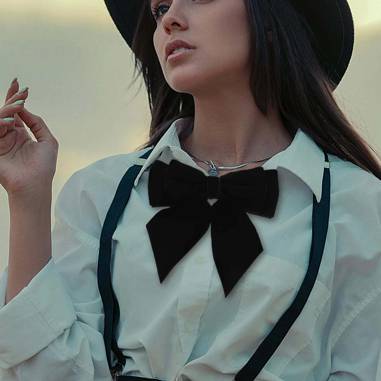 Bros Beludru Pakaian Wanita Pita Besar Pin Kerah Pernikahan Dasi Kupu-kupu untuk Bros dan