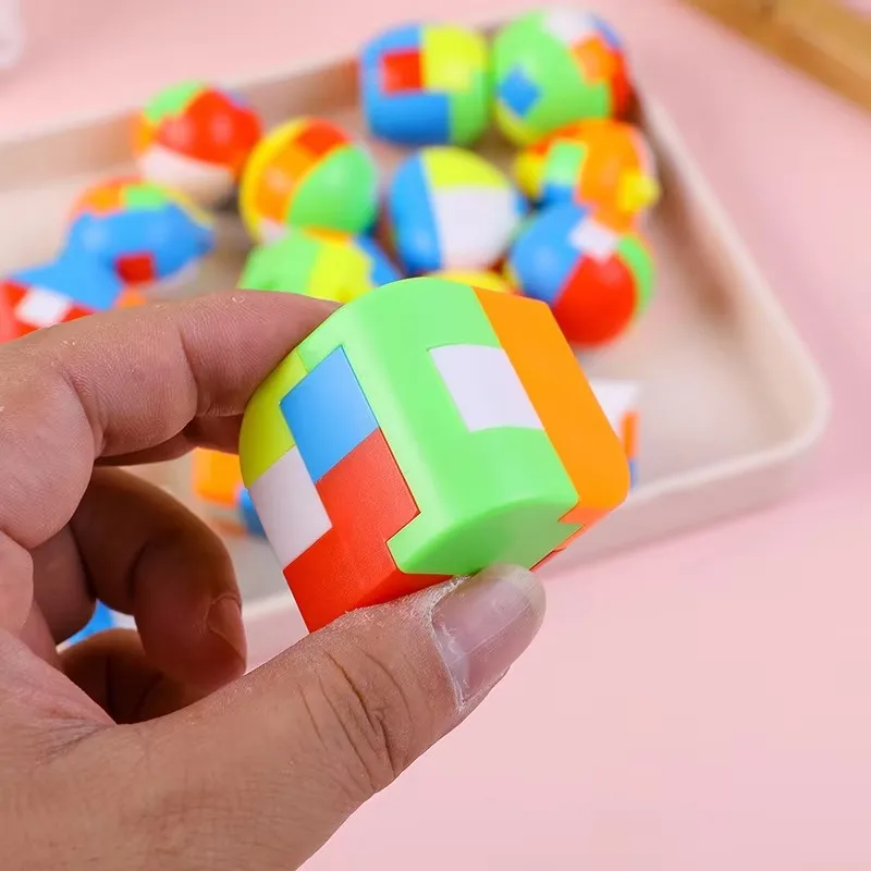 12PCS 3D 퍼즐 루반 자물쇠 열쇠고리 두뇌 게임 매직 큐브 지능 어린이 교육용 장난감 어린이 및 성인용 스트레스 해소