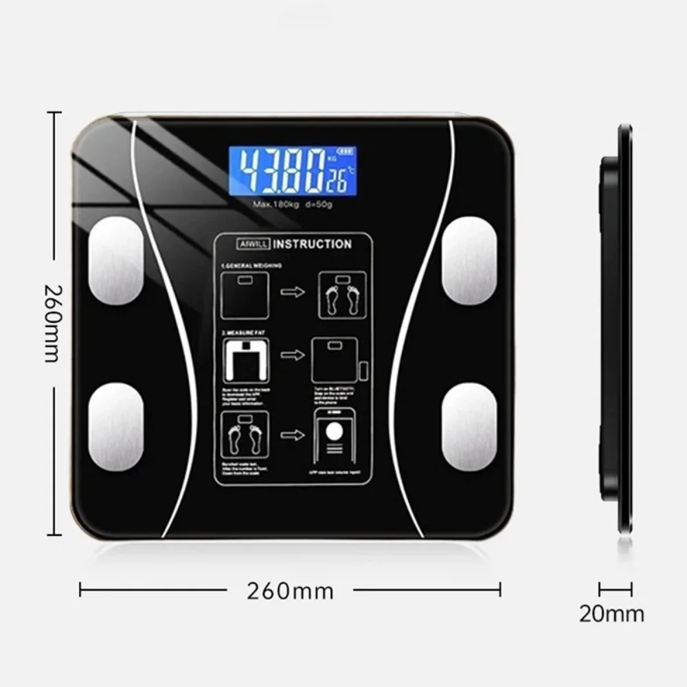 Weight Scale Intelligent Body Fat Scale Wireless LED Digital Body Composition Analyzer Bathroom Scales Weights Inbody Weigh Home