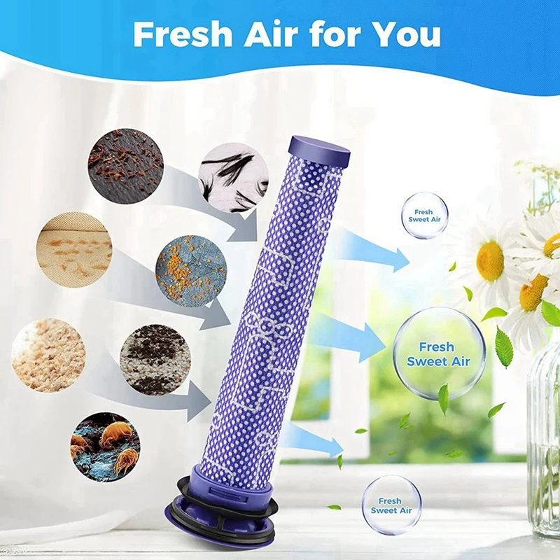 X17A 2025 NEW-8 Pack Replacement Pre Filters For Dyson Vacuum Filter For Dyson V6 V7 V8 DC59 DC58 Replaces Part 965661 01