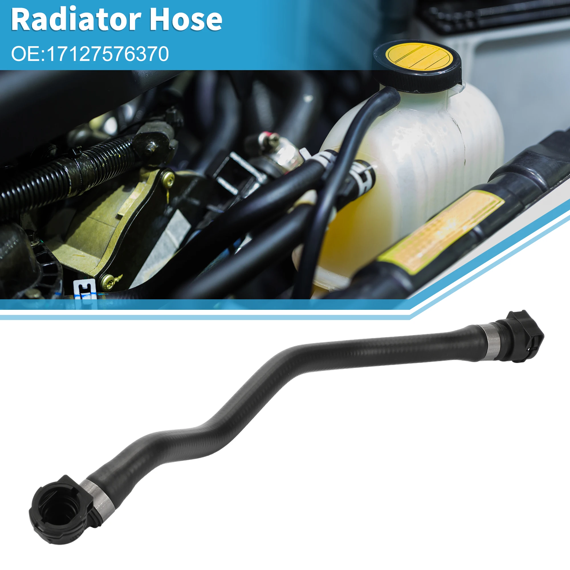 UXCELL Radiator Hose No.17127576370 for BMW X6 XDrive50i 2008-2019 Rubber Black 1 Pc