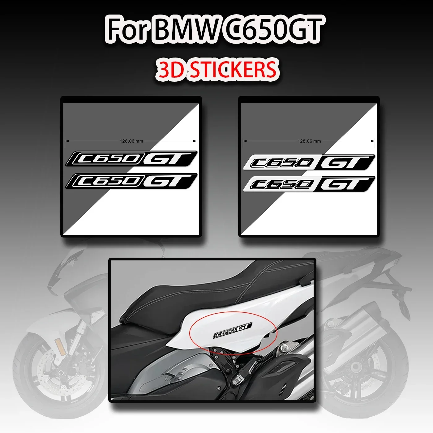 For BMW C650GT  Sport Stickers decals Motorcycle bike Fuel Tank Decal Sticker Wheels Fairing