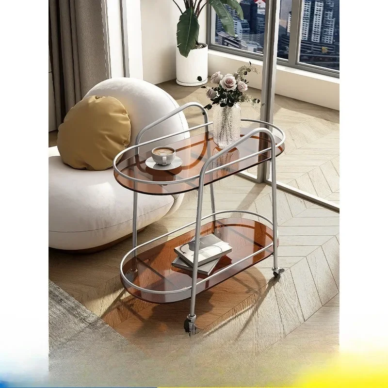 Movable sofa side few creative wheeled living room rack