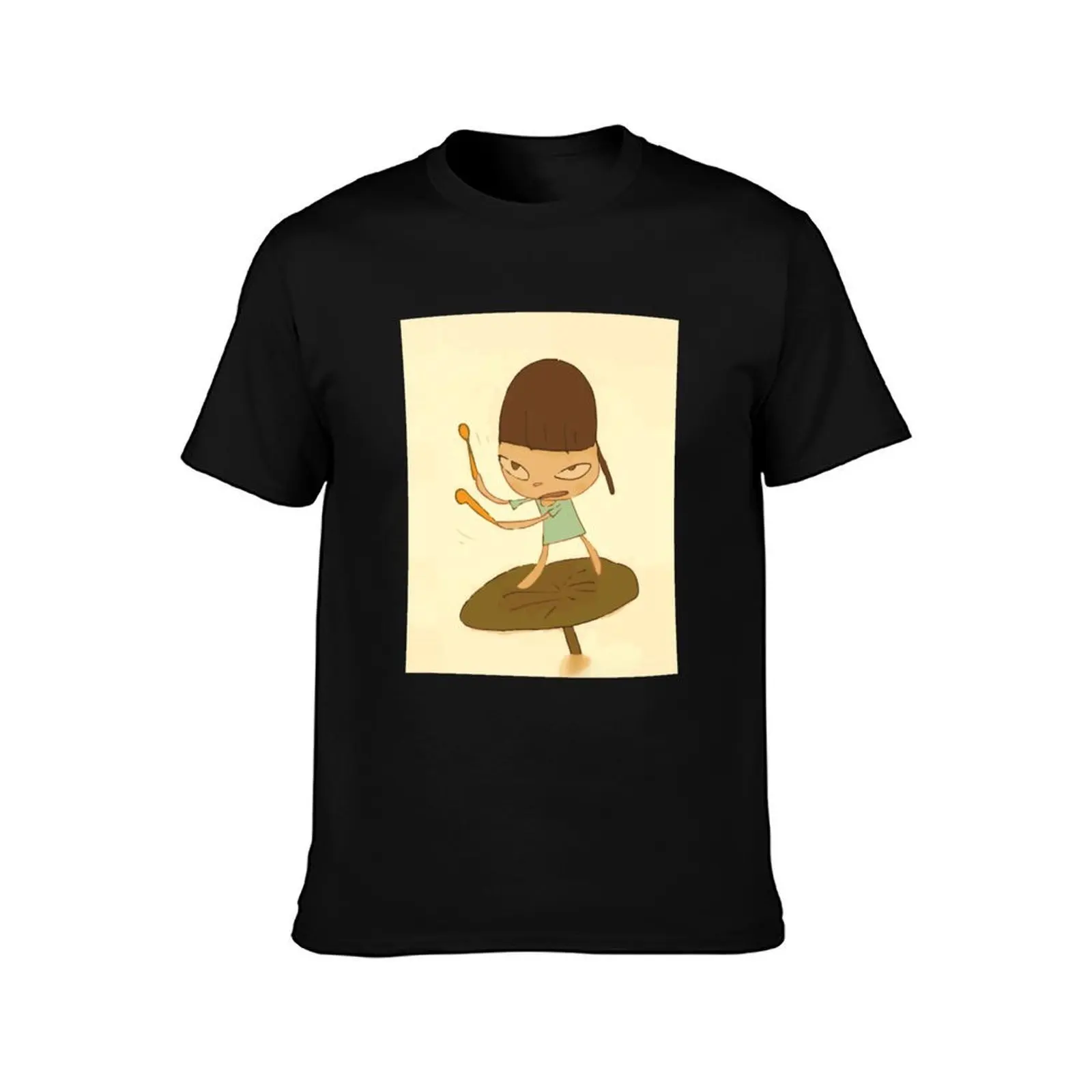 Yoshitomo Nara Butterbur Poster - Yoshitomo Nara Butterbur Sticker T-Shirt, Summer Casual Cotton Tee, Oversized Streetwear Tops