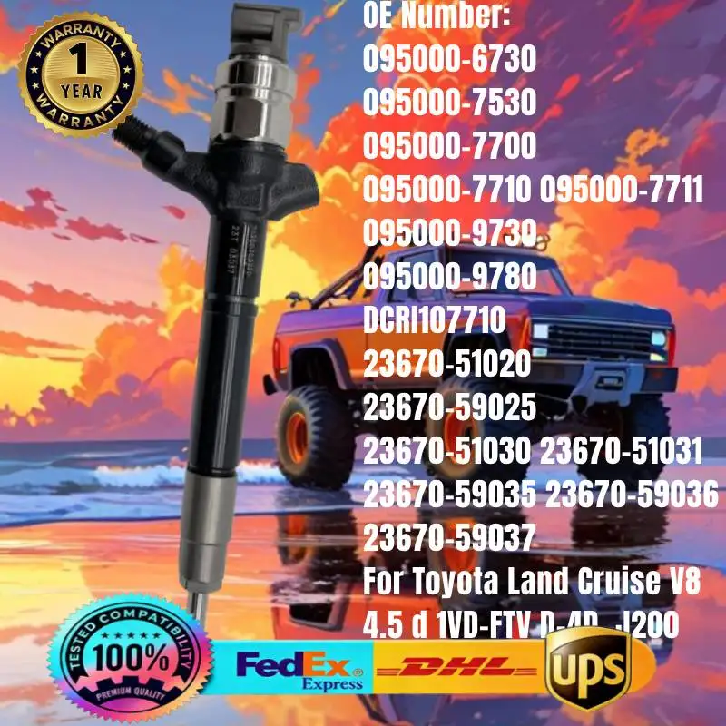 

095000-7700 23670-51030 095000-771# DCRI107710 23670-51020 Fuel Injector for Toyota Land Cruiser 200 4.5 D V8 1VD-FTV D-4D J200