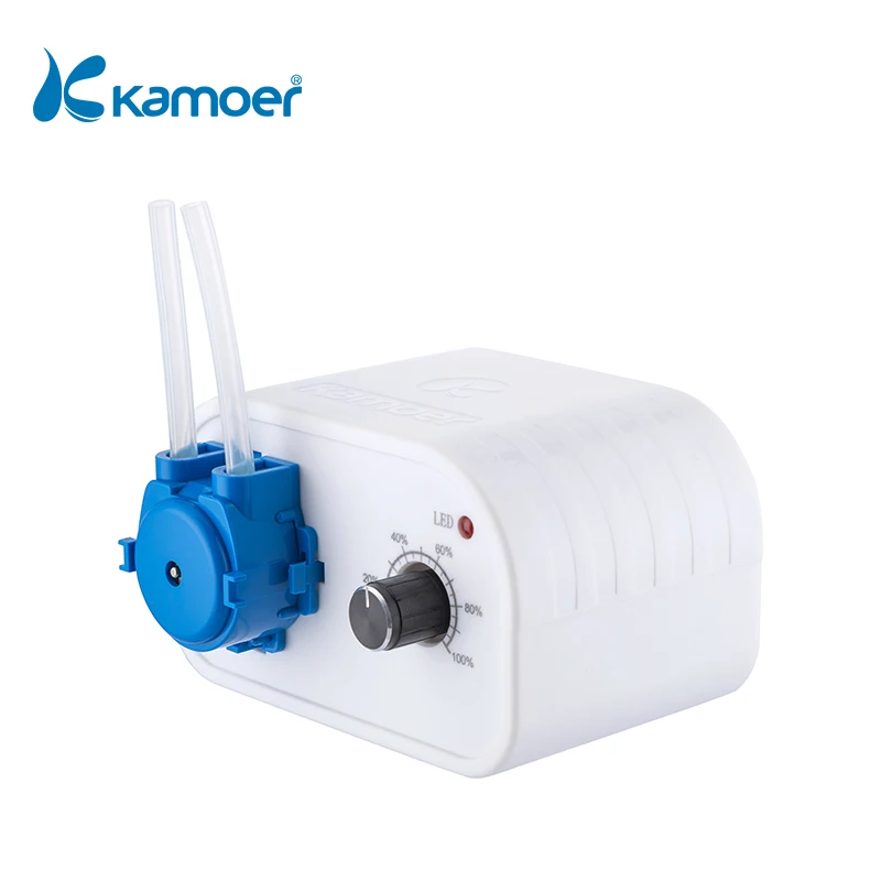 Kamoer-bomba peristáltica NKCP de 12V, bomba dosificadora de laboratorio de flujo ajustable, tubo de silicona