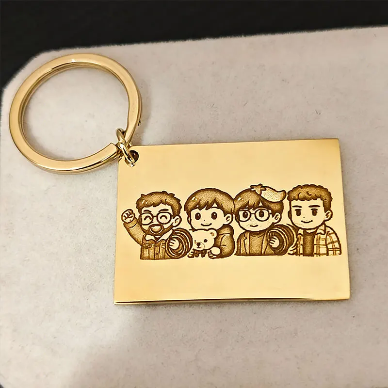 

Custom Photo Keychain Pesonalized Stainless Steel Photo Painting Graffiti Design Pendant Keychain Memorial Jewelry Birthday Gift