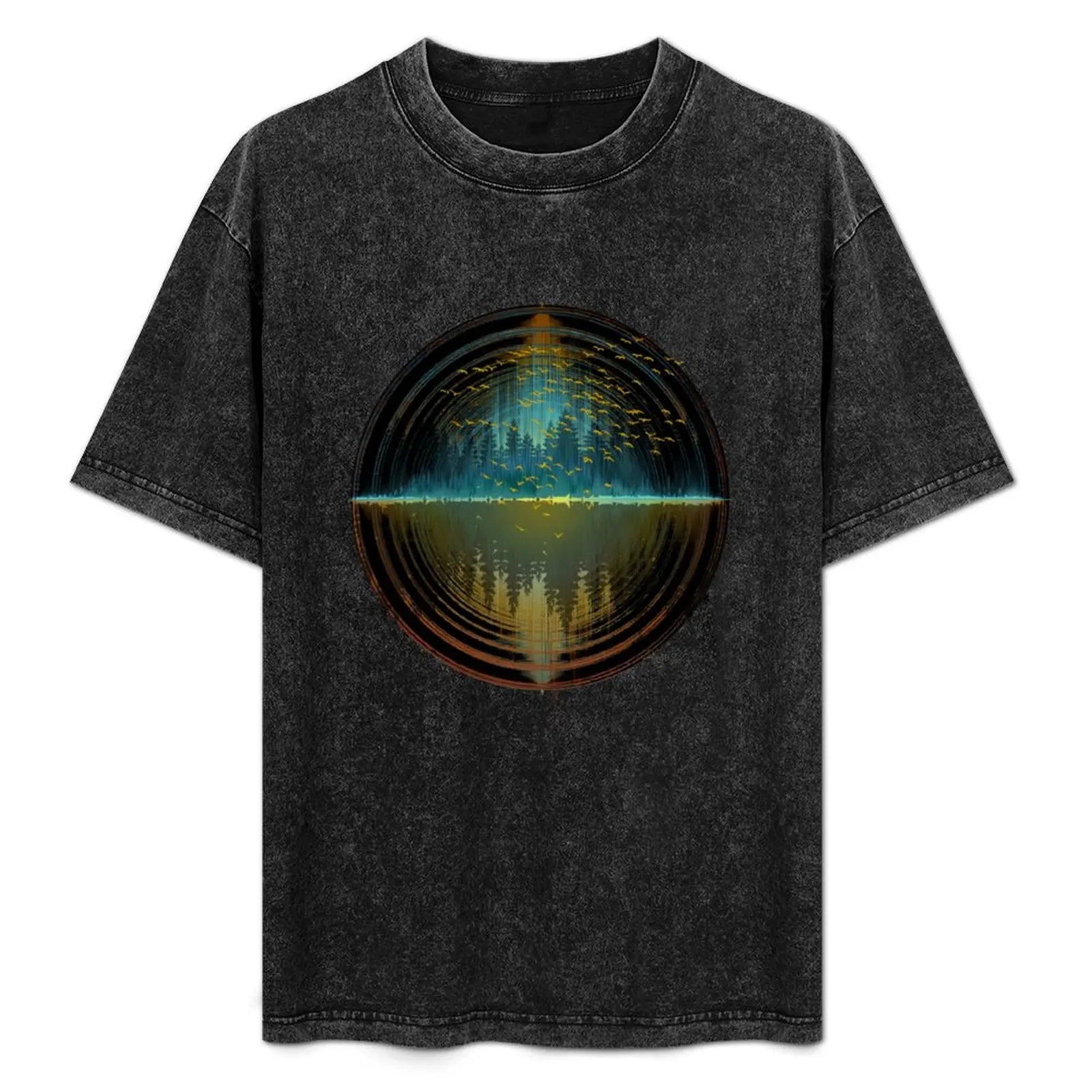 

Geometric Sunset Forest Vibes T-Shirt Sun Protective Outdoor Tee Top