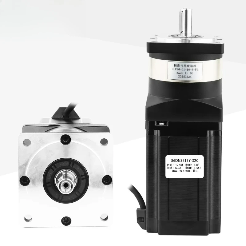 86x86x156mm High Precision 2 Phase 1.8 Nema 34 Hybrid Stepper Motor Planetary Gearbox 5:1 10:1 Ratio 48V DC 12Nm Holding