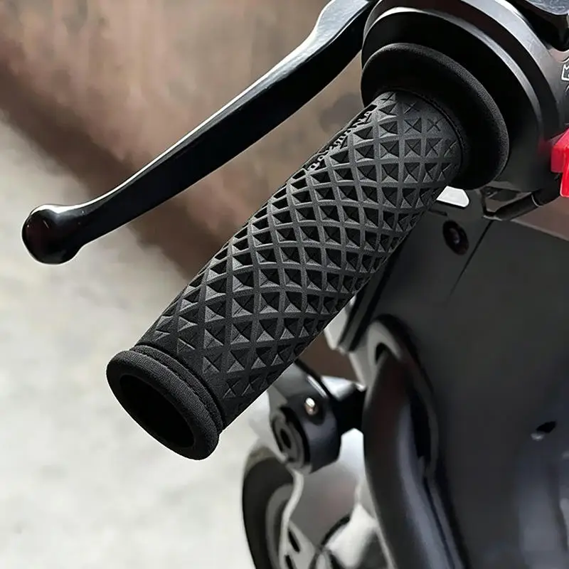 1Pair Vintage Motorcycle Handlebar Grips Retro Non-slip Rubber 21-24MM Moto Grip Ends Plus Handlebar Hand Grip Bar End