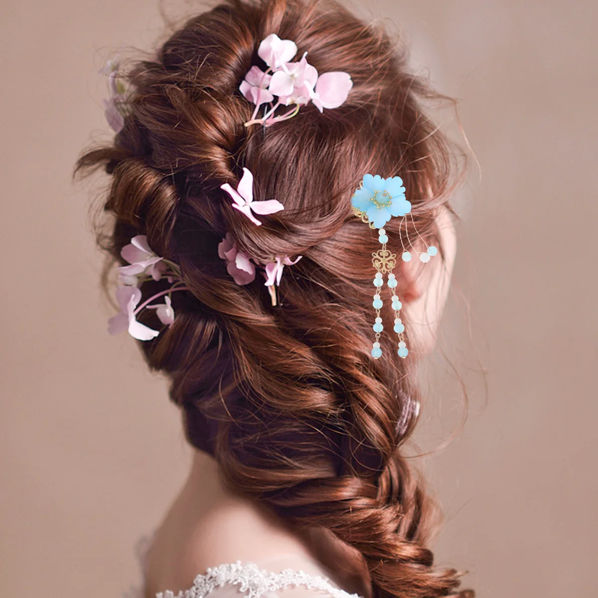 

2 Pcs Hanfu Headdress Hairpin Retro Hairpins Clips Ancient Chinese Costume Accessories Flower Tassel