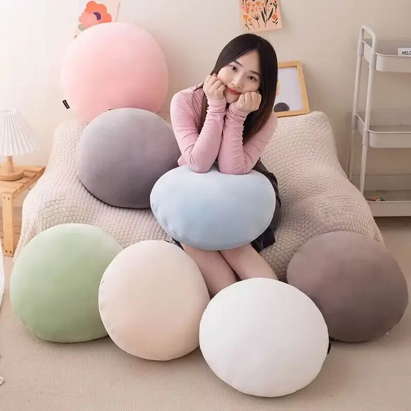 Macaron Color Round Round Plush Pillow Plush Seat Cushion Plush Backrest Ground Pussy Home Decoration