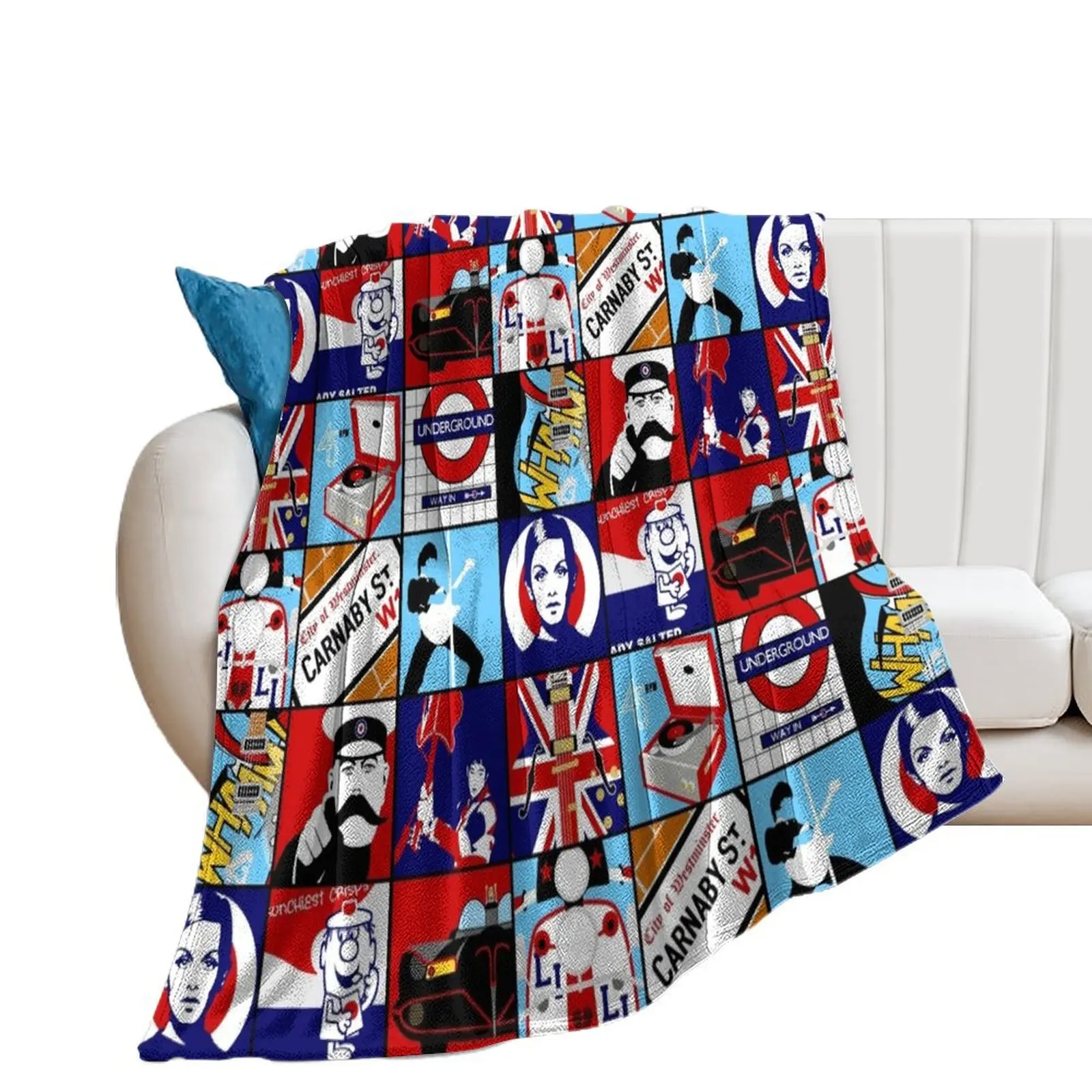 

Iconic mod pop art Throw Blanket Baby Summer Nap Soft Blankets