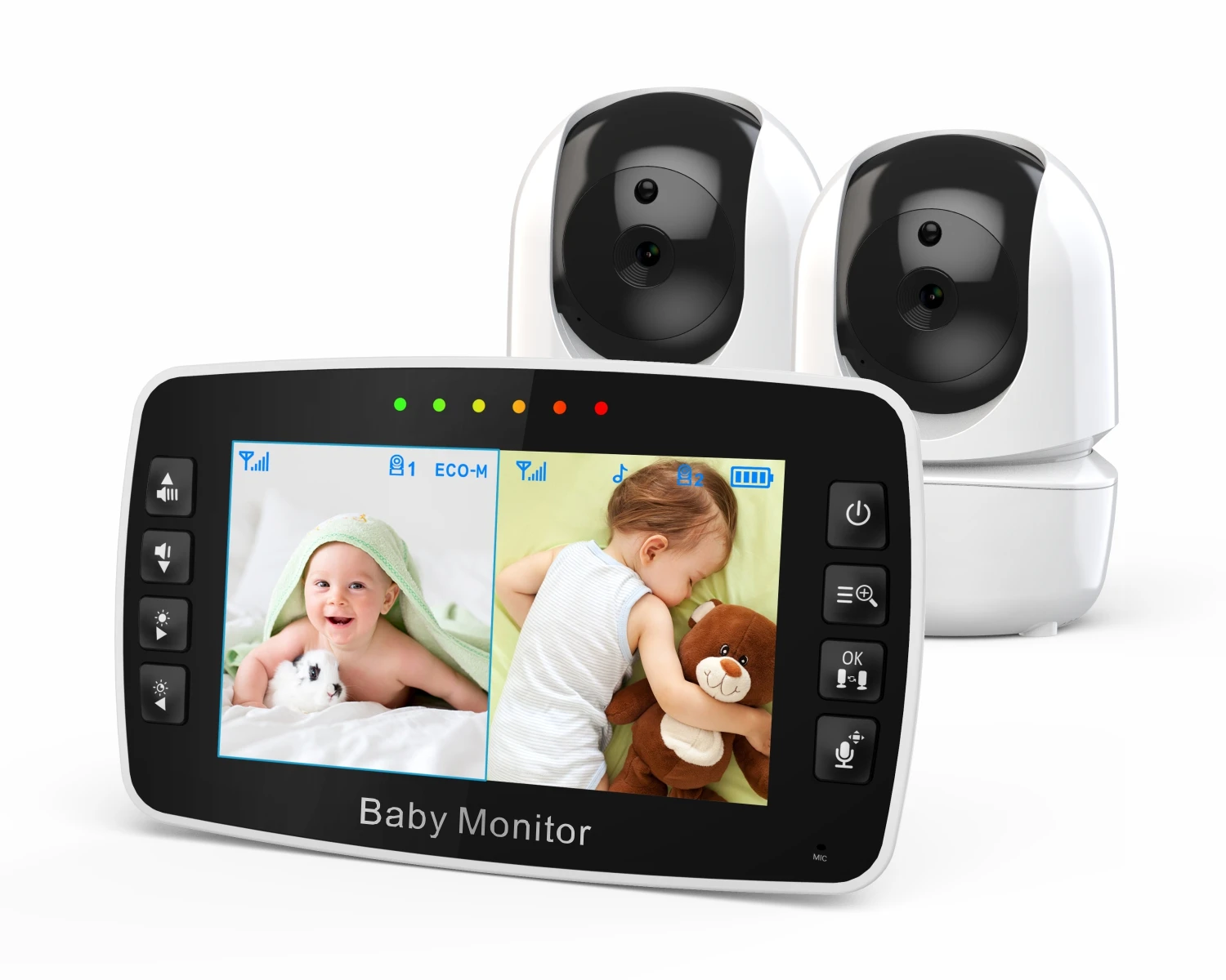 

Baby Monitor 4.3Inch Wireless With PTZ Camera High Security Camera Night Vision Temperature Monitoring Baby Two camera