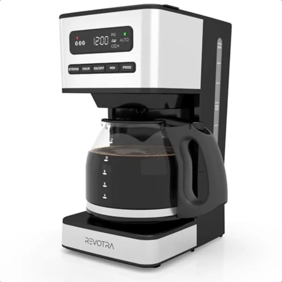 

12Cup Programmable Coffee Maker Regular Strong Brew Drip Coffee hine 14 Cup and Ice Coffee Setting 24H Timer Auto ShutOff Keep