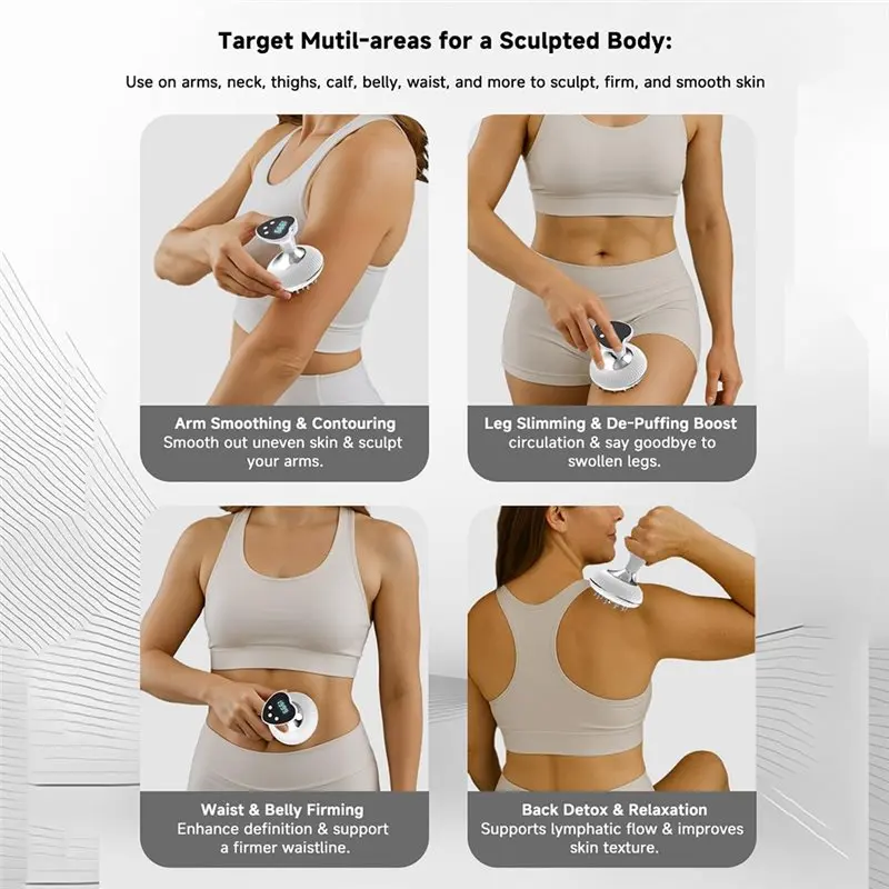 A01V-Massaggiatore per drenaggio linfatico e strumento per massaggio anticellulite, aiuta a ridurre le smagliature e la cellulite, per gambe, pancia