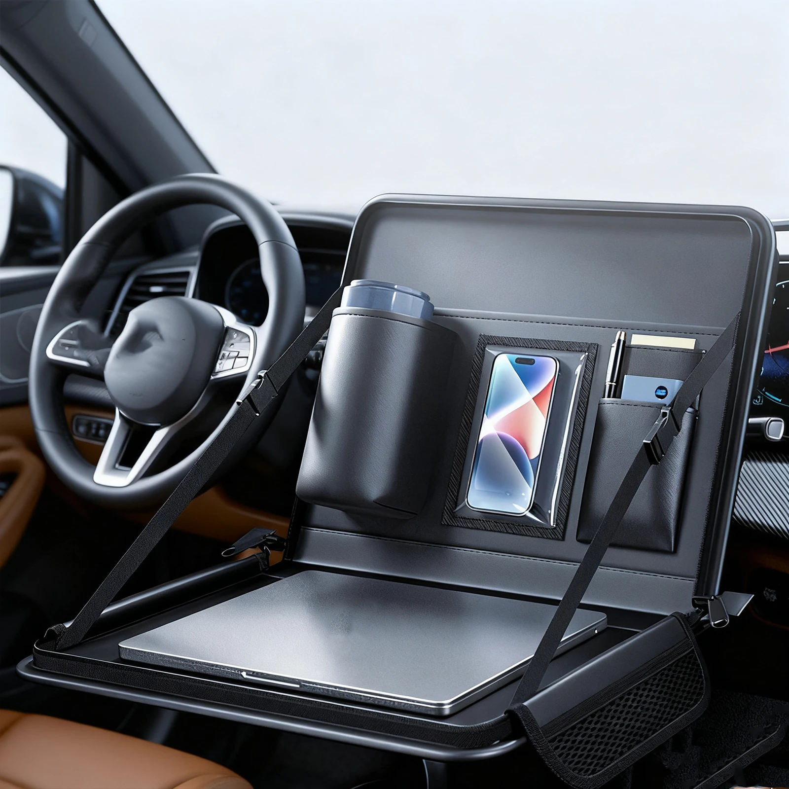 

Car Tablet Laptop Holder Foldable Car Desk Save Interior Space Car Seat Organizer for Eating and Watching TV on The Go