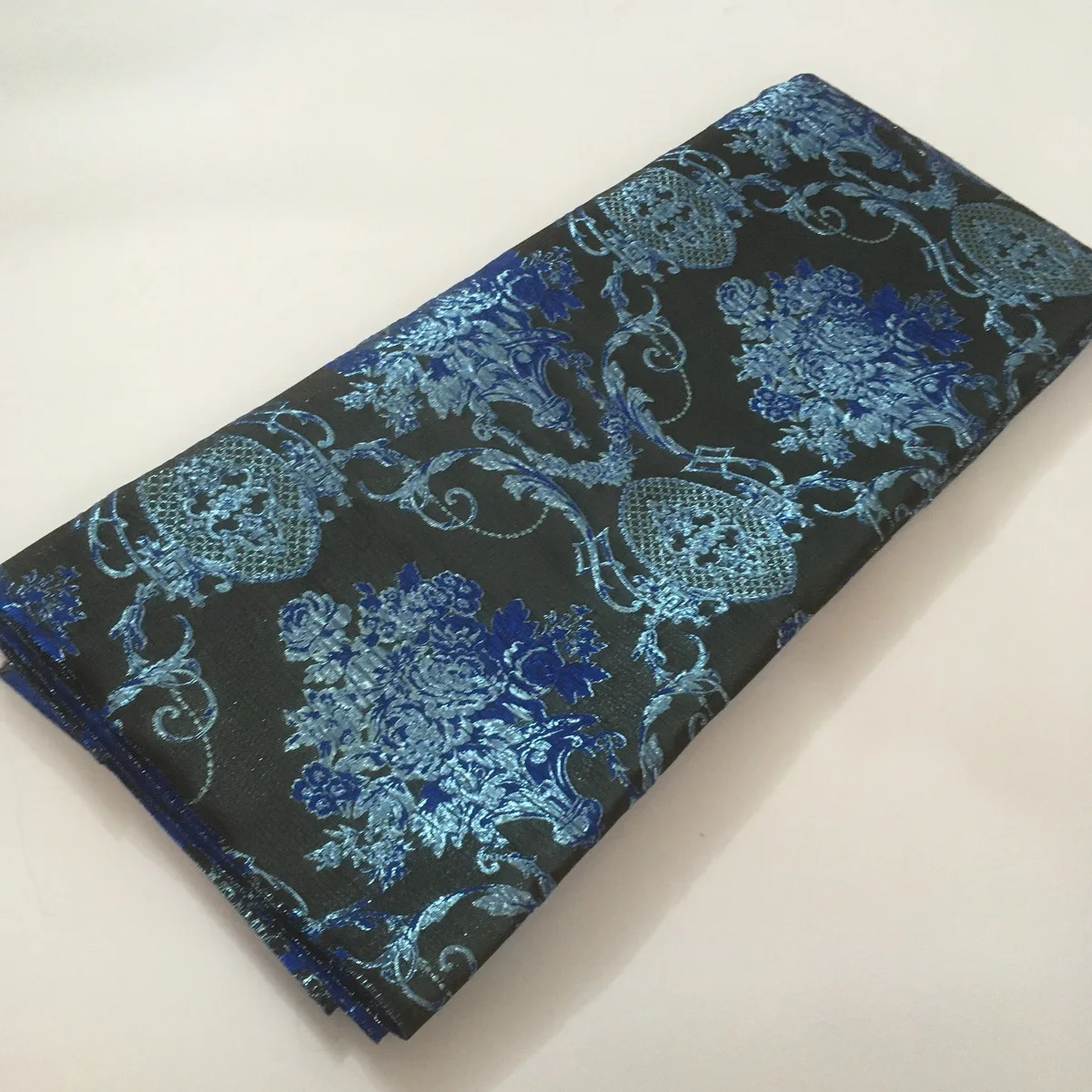 

New Blue African Embroidery Jacquard Brocade Lace Fabric 2022 French Organza Bridal Lace Fabric For Wedding Party Dress LJK22151