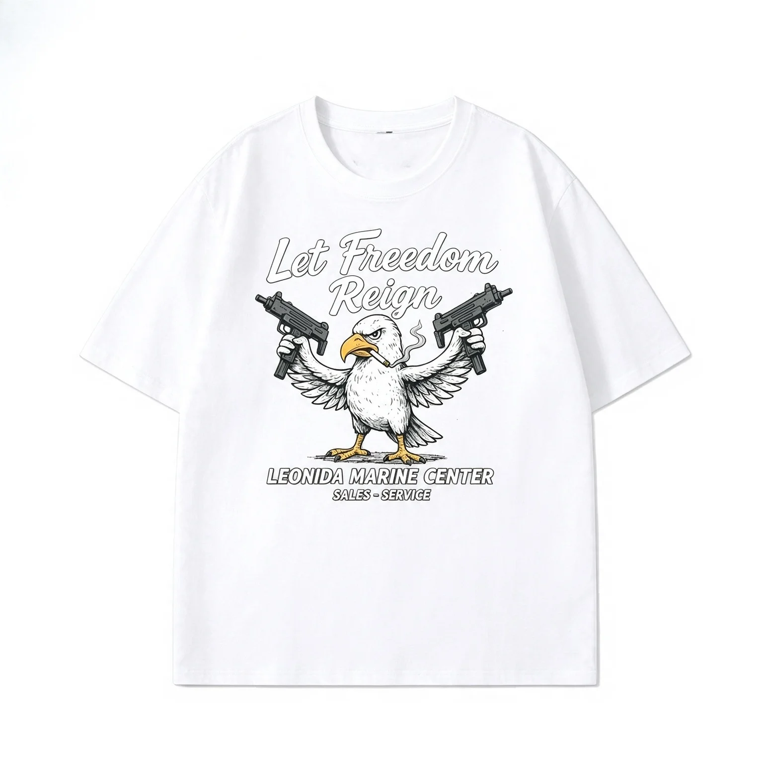 Eagle Freedom USA Funny Edgy Graphic Tee T Shirt Men's Women's Unisex Cotton Retro Cool Oversized Short Sleeve Streetwear Top