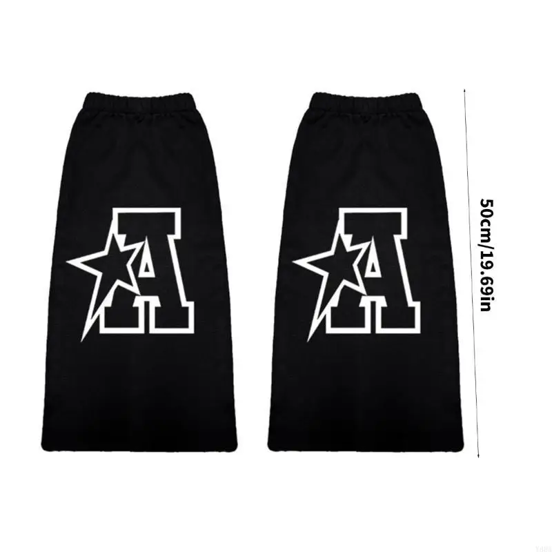 

Y88A Punk Letter Long Leg Socks Flared Leg Warmers Subcultures Flared Leg Warmer