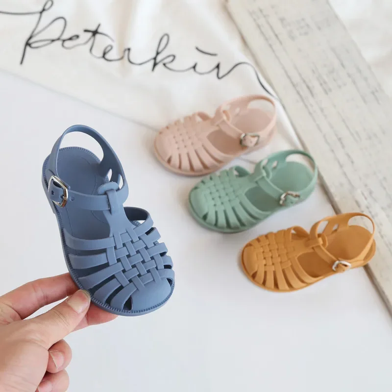 Baby Gladiator Sandals Casual Breathable Hollow Out Roman Shoes PVC Summer Kids Shoes 2022 Beach Children Sandals Girls