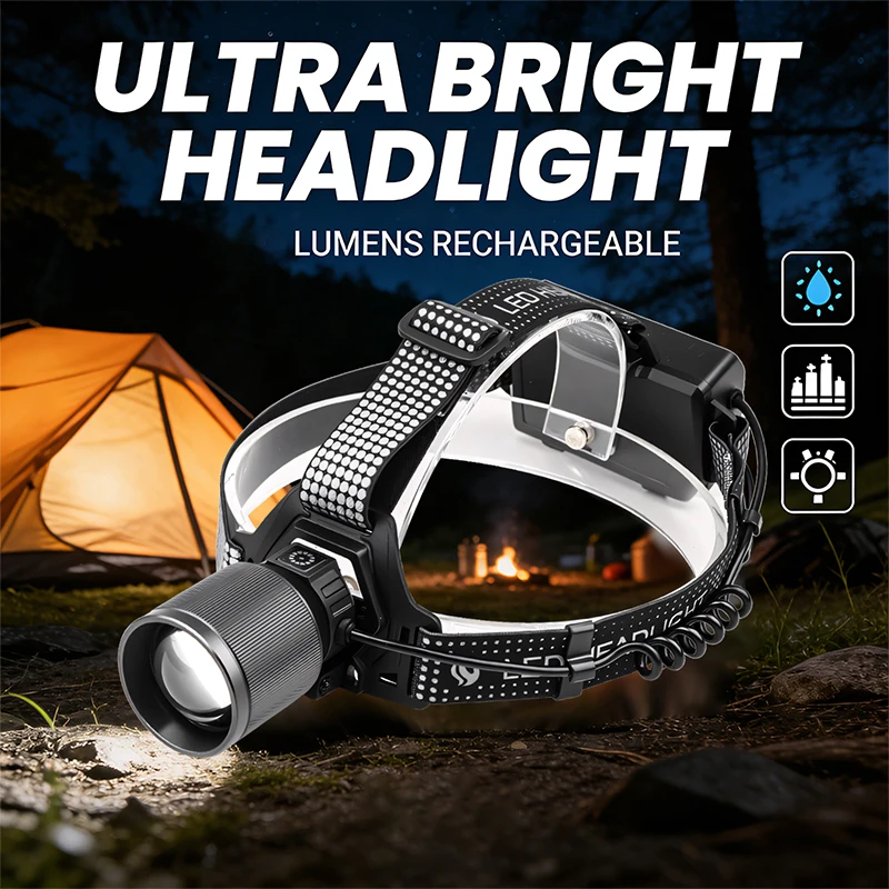 

Мощный светодиодный фонарь дальнего действия с цифровым дисплеем, перезаряжаемый, из алюминиевого сплава, идеально подходит для рыбалки и кемпинга на открытом воздухе.