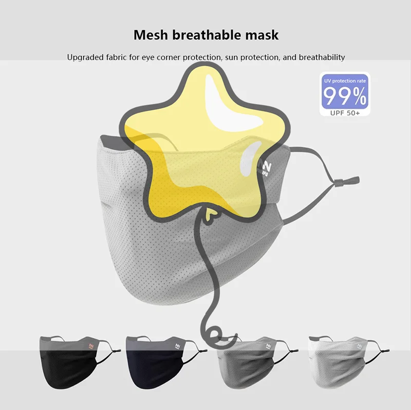 قناع وجه للحماية من الشمس للرجال، قناع وجه قابل لإعادة الاستخدام ومسامي للأشعة فوق البنفسجية بلون سادة وقابل للغسل، قناع وجه صيفي لركوب الدراجات #1