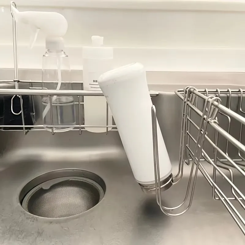 Kitchen Storage Rack Hanging Cup Drying Rack for Water Bottles Coffee Mugs Storage with Hooks Space Saving Bathroom Organizer