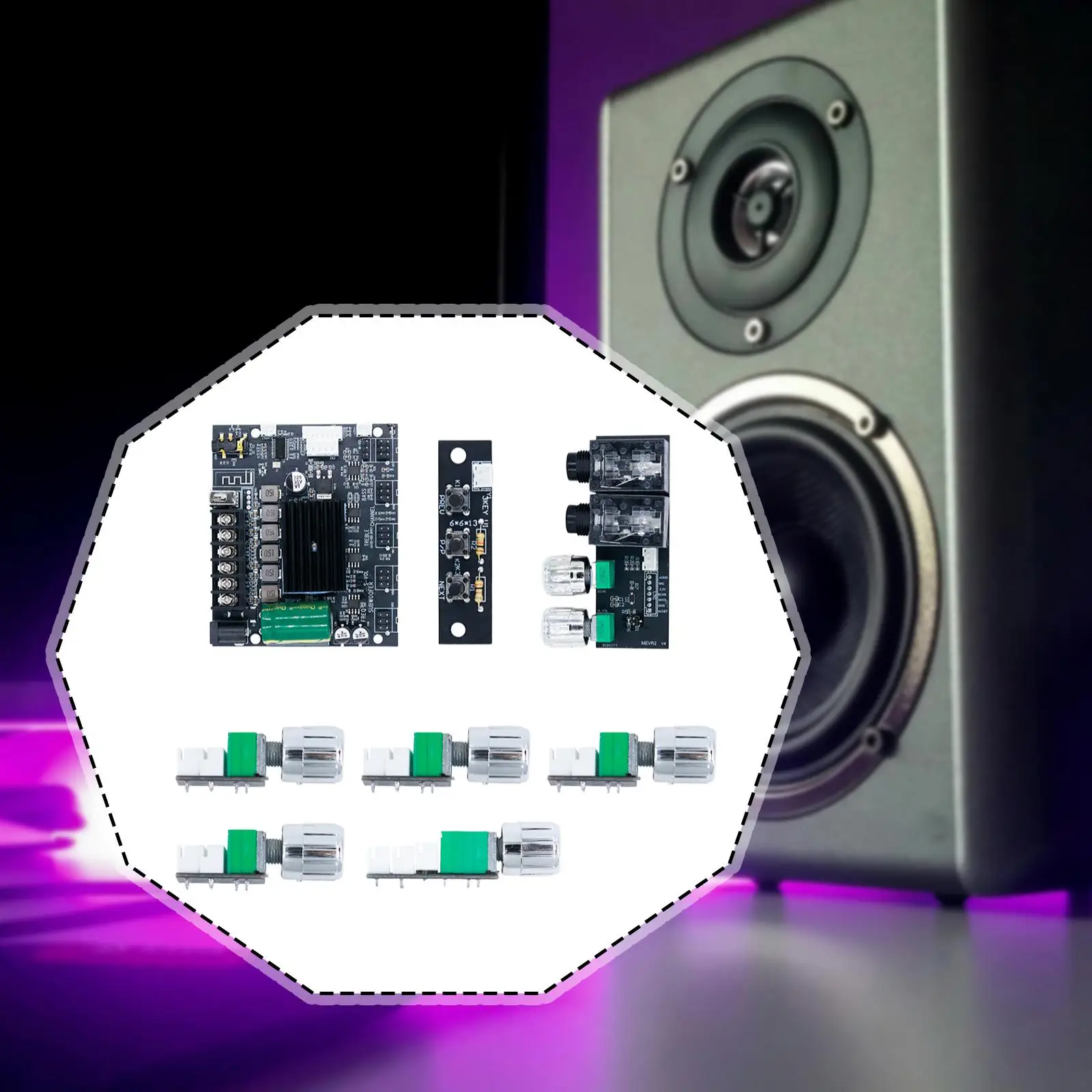 DIY Speaker Amplifier Board Bluetooth Audio Power Amplifier 2.1 Channel MIC Input for Car Home Sound Upgrades